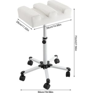 Beensteun Pedicure - Pedicureset professioneel - Armsteun Nagelstyliste - Pedicure - Behandelstoel - Manicure Kussen - Wit - Verstelbaar