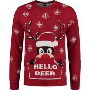 Foute Kersttrui Dames & Heren - Hello Deer - Kerstcadeau Volwassenen - Dames en Heren - Maat XL