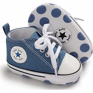 Baby Schoenen - Pasgeboren Babyschoenen - Eerste Baby Schoentjes 12-18 maanden -Schoenmaat 20-21 - Baby slofjes 13cm - Lichtblauw
