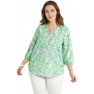 Lange bedrukte losvallende tuniek met 3/4 mouwen