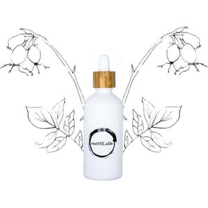 Rozenbottelolie - glazen pipet flesje 100ml (navulbaar en plasticvrij verpakt) - vegan - dierproefvrij en zonder chemische toevoegingen - rozenbottel huidolie