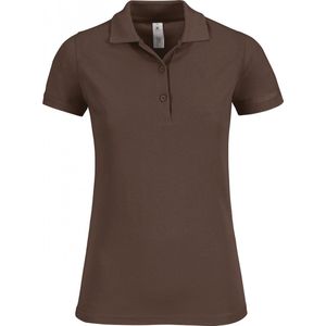 Polo Dames M B&C Kraag met knopen Korte mouw Brown 100% Katoen