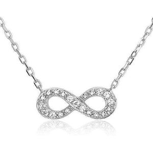 Montebello ketting  Groenland - Dames - Zilver gerhodineerd - Infinity - 45 cm