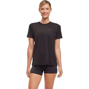 FALKE Running Tee Clima vochtregulerend wol lyocell shirt met korte mouwen dames zwart - maat XS