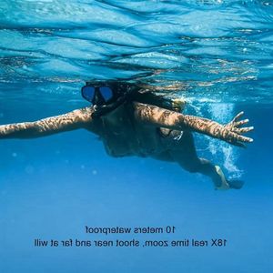 Onderwatercamera Pro - 4K, 33 Voet Diep, 100% Waterdicht, Met Dubbel Scherm, Multifunctioneel, Voor Watersport (ORANJE)