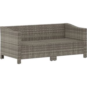 VidaXL Loungeset 2-delig met Kussens - Poly Rattan Grijs