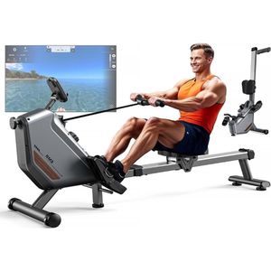 CRLYN® Roeitrainer Inklapbaar - Hometrainer - Roeimachine Fitness - Grijs