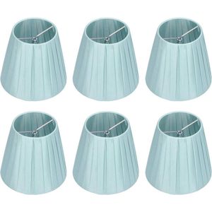 Blauwe stof lampenkappen vat vorm - 6 stuks licht cover voor wandlamp tafellamp vloerlamp