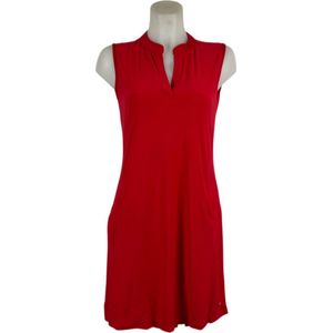 Angelle Milan – Travelkleding voor dames – Mouwloze Rode Jurk – Ademend – Kreukherstellend – Duurzame jurk - In 5 maten - Maat XXL
