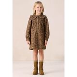 Sissy-Boy - Donkergroene Corduroy Jurk - Leopard Print