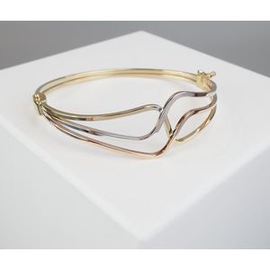 Tricolor Christian gouden bangle