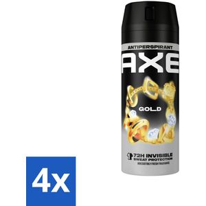 Axe Anti-transpirant Spray Gold 150 ml - Voordeelverpakking - 4 stuks