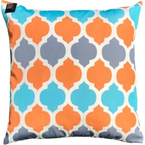 Warmpi® Outdoor Draadloos Warmtekussen incl Warmpi® Powerbank (10.000mah) - Oase - Waterafstotend en UV-bestendig Tuinkussen - 3 warmte standen - Kussen Voor buiten en binnen - Afmeting 45x45 cm - verwarmd buitenkussen / tuin / terras