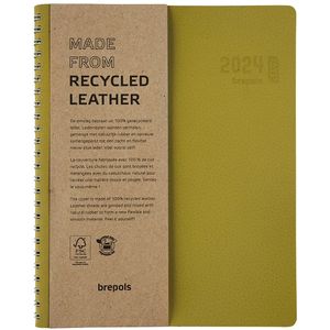 Brepols Agenda 2024 • Timing 6t week • Calvi • Wire-o • recycled leather • 17,1 x 22 cm • Groen