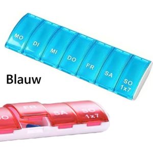 Pillendoosje I Pillendoos I Medicijn Doosje I Pil Box I 7 dagen I 1 Week I Maandag t/m Zondag I Blauw