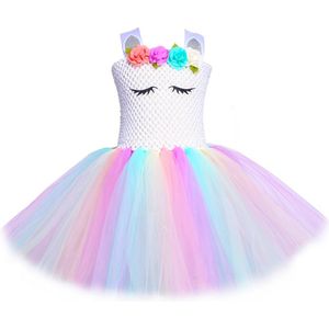 Unicorn jurk - Tutu - Verkleedkleding kinderen - Eenhoorn verkleed jurk - Roze - Regenboog - Kostuum - Prinsessenjurk - Cadeau meisje