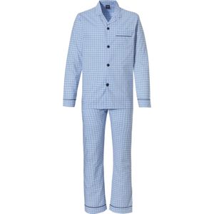 Lichtblauw geruite doorknoop Pyjama Robson - Blauw - Maat - 60