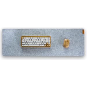 XXL muismat, ergonomisch toetsenbord en muismat, bijzonder Breed, 90 x 30 cm, aangenaam om aan te raken, zeer zacht, comfortabel en beschermend, eenvoudige reiniging, lichtgrijs
