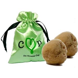 De Groene Cup menstruatiesponsjes - 2 stuks intiemsponsjes - 100% natuurlijke zeespons tampons - geen touwtje