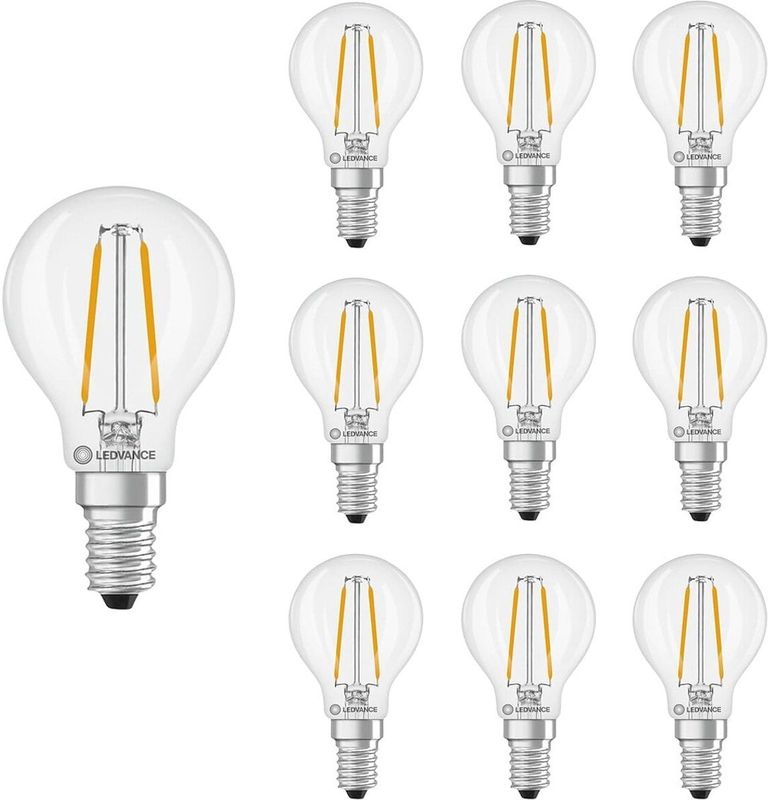 Ledvance - LED Filament Kogellamp E14 - 1.8W - 250lm - 2700K - Ø45mm - 10 stuks