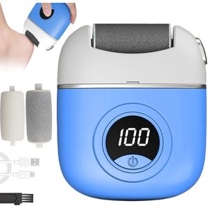 Elektrische korstverwijderaar voor de voet, nieuw USB-oplaadbaar apparaat voor voetreparatie en -slijpen, hielpolijstapparaat met digitaal display, korstverwijderaar voor de voet, droge dode huid voor mannen en vrouwen (blauw)