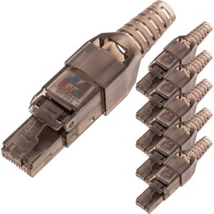 BeMatik - UTP Cat.6 RJ45 mannelijke automatische crimp connector pack 6 stuks