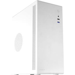 Ultracompacte Micro-ATX PC Behuizing - Wit, Minimalistisch Ontwerp, 1x 80mm Ventilator, Grote Interne Capaciteit