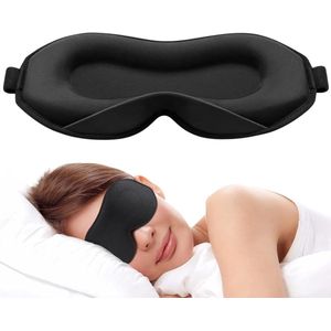 Inovra - Comfortabel slaapmasker voor zijslapers, ultrazacht voor mannen, vrouwen en kinderen - Verstelbare riem, zwart oogmasker voor reizen, slapen en dutjes - Verbeterde slaapervaring.
