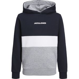 JACK & JONES JUNIOR JJEREID BLOCKING SWEAT HOOD SN JNR Jongens Trui - Navy Blazer - Maat 128