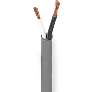 Nedis Speaker-Kabel - 2 x 2.50 mm² - Koper - 100.0 m - Rond - PVC - Donkergrijs - Rol