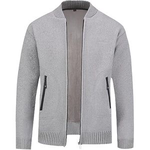 Heren Winter Vest met Opstaande Kraag - Fleece Gevoerd Gebreid Trui