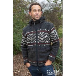 Pure Wool  herenvest WJK-1314 Antraciet - antraciet - S