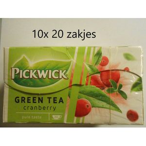 Pickwick - Groene thee Cranberry - multipak 10x 20 zakjes