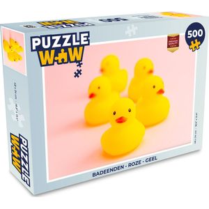 Puzzel Badeenden - Roze - Geel - Legpuzzel - Puzzel 500 stukjes