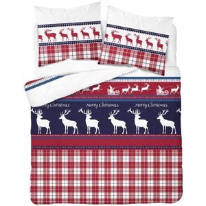 Kerst Flanellen Dekbedovertrek 220x200cm 100% Katoen