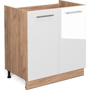 Vicco Fame-Line Keuken Wastafelkast – 80 cm zonder werkblad Wit Hoogglans zonder werkblad
