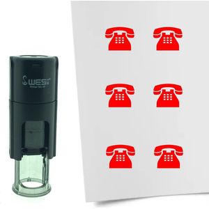 CombiCraft Stempel Telefoon 10mm rond - Rode inkt