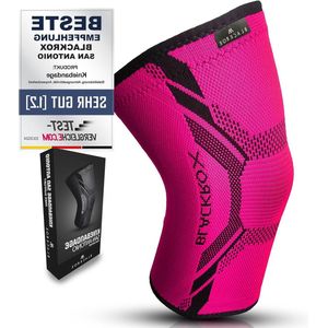 Kniebrace voor dames en heren - SAN Antonio V4, kniebrace meniscus joggen - hardlopen - volleybal - compressie kniebeschermer - ademend - stabiliteit - compressiebandage - roze maat M.