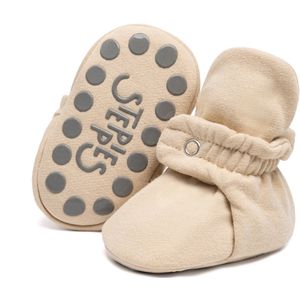 Steppies - baby slofjes voor jongens en meisjes - beige - 0-3 Maanden (9cm) - schoenmaat 15-16