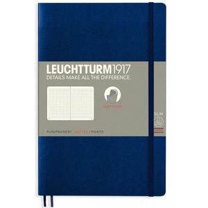 Leuchtturm notitieboek softcover 19x12.5 cm bullets/dots/puntjes marineblauw