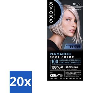 20 x SYOSS - Permanent Coloration 10-55 - Haarverf - Permanente Haarkleuring - Ultra Platina Blond - Grijsdekking - Haarverzorging - SYOSS - Ultra Platina Blond