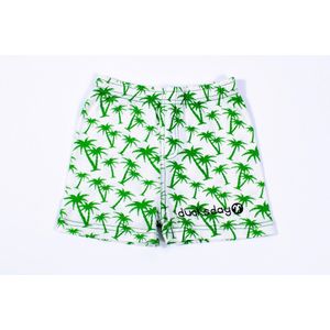 Ducksday - short - pyjama  short - elastische taille - stretch - katoen - unisex - Groen - Palmboom -  Equator - 6 jaar - promo