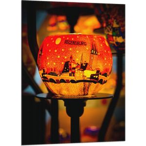 Vlag - Lichtgevende Lampion met de Stad Regensburg in Duitsland - 70x105 cm Foto op Polyester Vlag