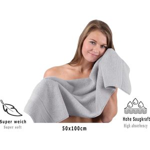 Luxe handdoekenset van katoen / Set Premium Handdoeken, Ultra Zacht en Zeer Absorberend voor Badkamer, Fitnessruimte, Douche, Hotel en Spa, 10-piece ,silver