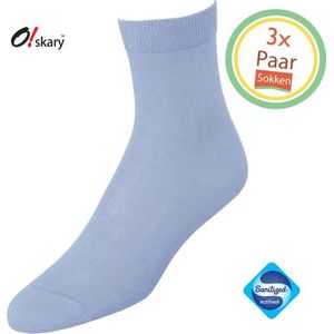 Sokken Dames | 3 Paar Damessokken blauw | Licht blauwe damessokken | Anti-bacterieel door Zwitserse Sanitized® | Maat 39-41
