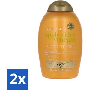 2 x OGX - Apple Cider Vinegar - Conditioner - Clarify + Shine - 385 ml - Haarverzorging - Appelciderazijn - Conditioner - Glans - Reiniging