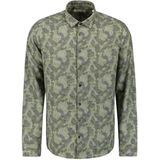 Casual Shirt - Khaki - 92% Polyester - 8% Viscose - Lange Mouw - Normale Pasvorm
