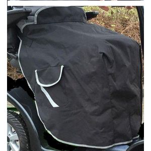 Scootmobiel Beenkleed - Gevoerd Schoots kleed - Rolstoel beenkleed - Waterdicht - Winddicht - Zwarte Vacht gevoerd