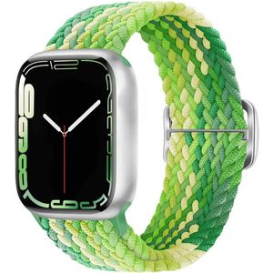 Gevlochten Solo Loop Horlogebandje Geschikt voor Apple Watch 10/Ultra 2 en Alle Oudere Modellen 42mm 44mm 45mm 49mm