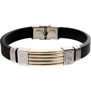 Montebello Armband Klaft - 316L Staal - Siliconen - 9mm - 20.5cm